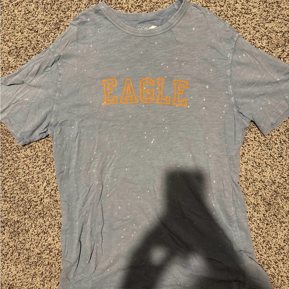 American Eagle Outfitters Blue T-Shirt with White Print